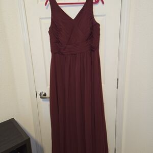 Azazie Burgundy Maxi Dress